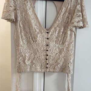 Anthropologie Lace Top in Cream
